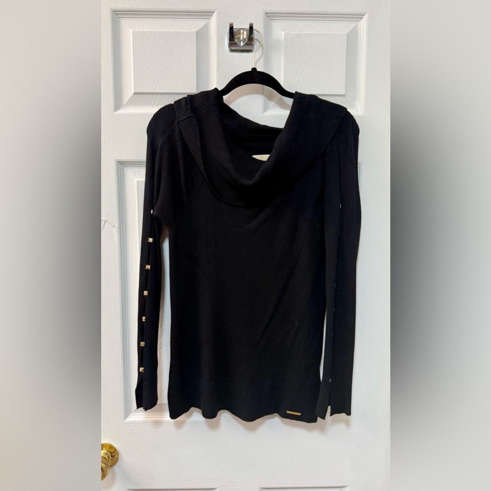 Michael Kors Black Ribbed Top
